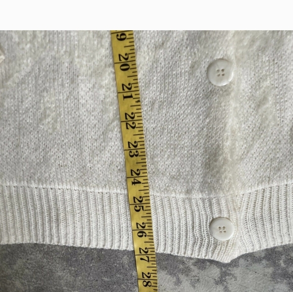 BP Ivory Leopard Animal Print Mohair Cardigan Buttoned Sweater size Small - Picture 5 of 10